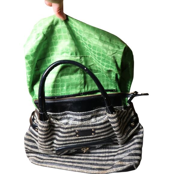 Kate Spade NY Stevie Shoulder Bag Woven Stripe Patent Leather REFURBISHED - Picture 13 of 16